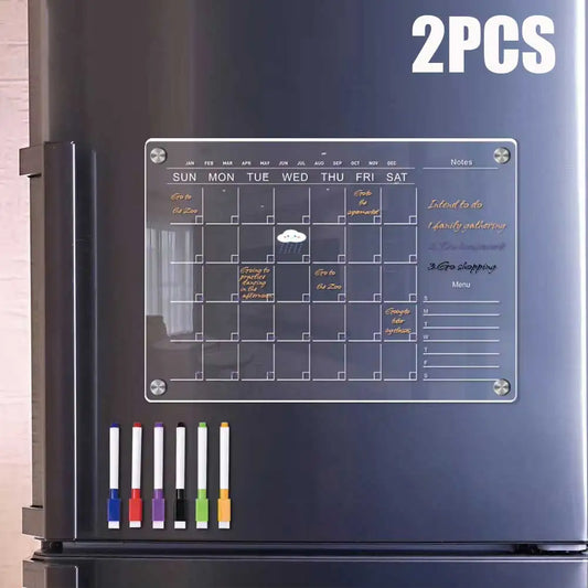 Magnetic Acrylic Calendar with 6 Markers Planning Boards Monthly Weekly Planner Wall Stickers for Fridge Refrigerator Home Decor